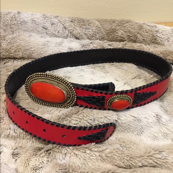 Stunning Unique Leather Belt With Natural Stones - Picture 5 of 8